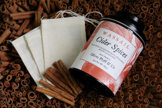 Picture of cinnamon sticks, tea bags and cider spice tea