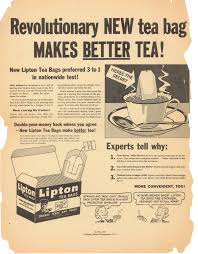 Clip from old timey newspaper article describing tea bags