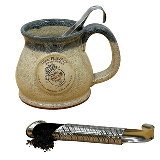 OP beige ceramic mug andStainless Steel--Tea Infuser Pipe 